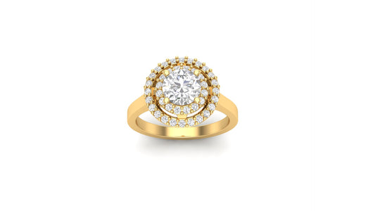 1.06 ctw Round Cut Lab Grown Diamonds Designer Ring. | Color: E | Clarity: VVS