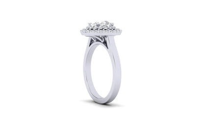 1.06 ctw Round Cut Lab Grown Diamonds Designer Ring. | Color: E | Clarity: VVS