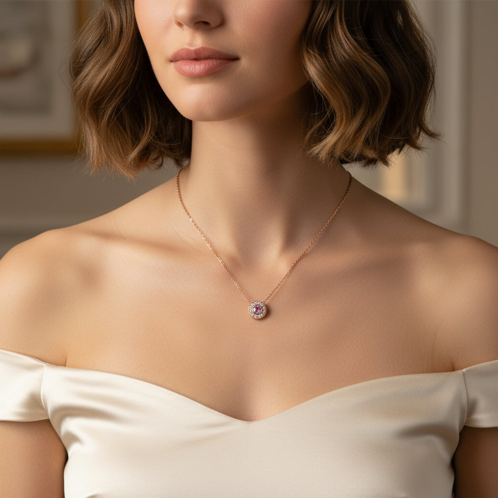 0.55 ct Natural Pink Sapphire | 0.45 ct Natural Diamonds | 14k Rose Gold