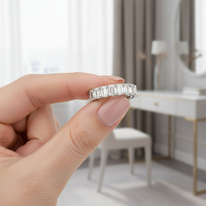 Lab Grown Emerald-Cut Eternity Band | 50-Pointers