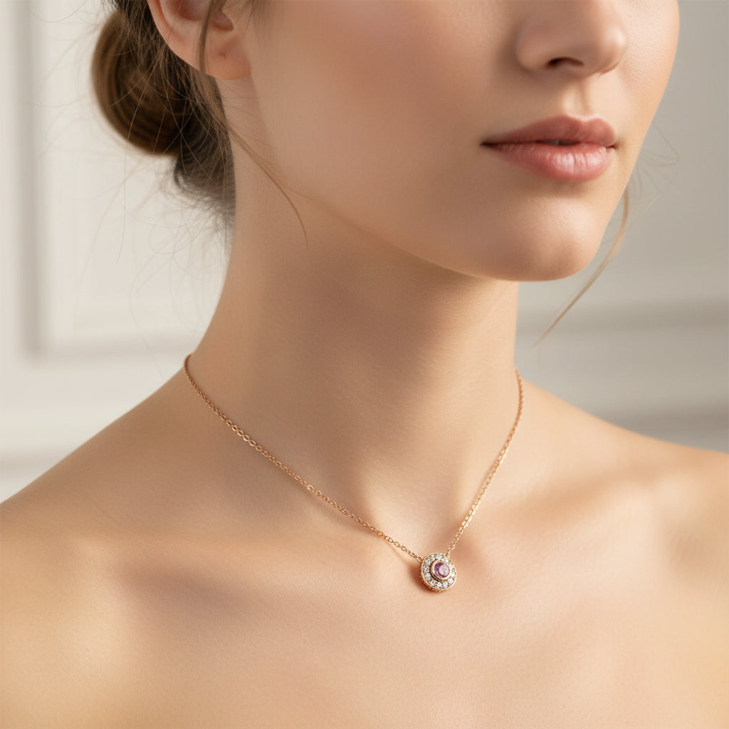 0.55 ct Natural Pink Sapphire | 0.45 ct Natural Diamonds | 14k Rose Gold