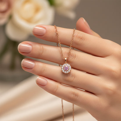 0.55 ct Natural Pink Sapphire | 0.45 ct Natural Diamonds | 14k Rose Gold