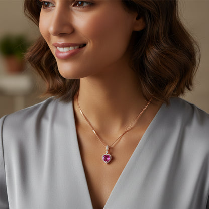 2.52 ct Natural Pink Sapphire | 0.34 ct Natural Diamonds | 14k Rose Gold