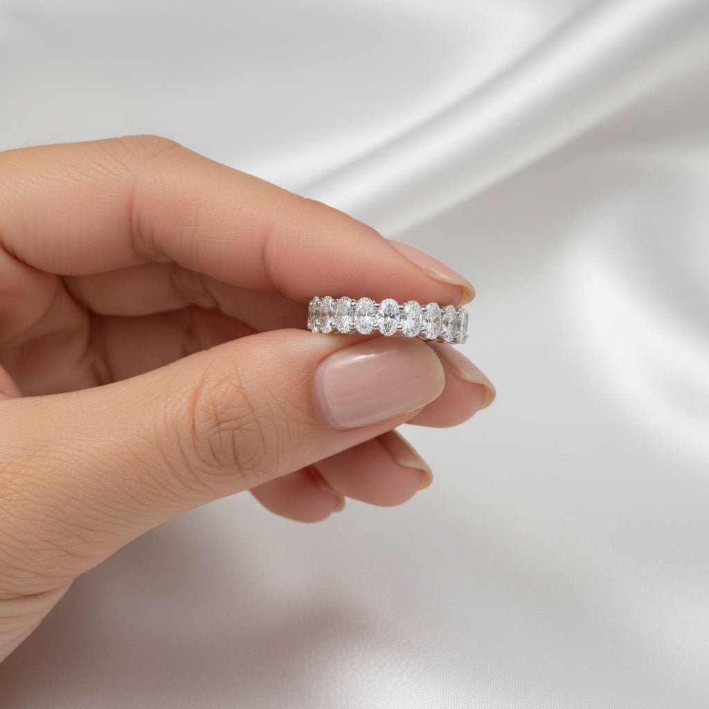 Lab Grown Oval-Cut Eternity Band | 20-Pointers