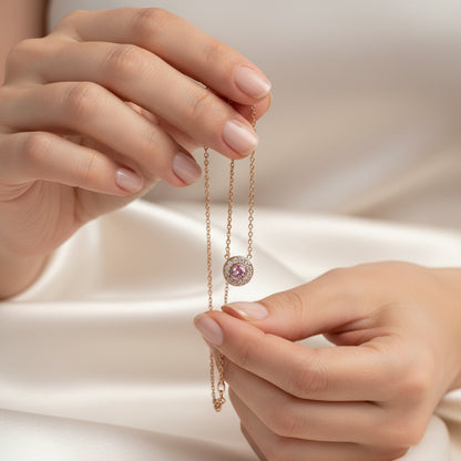 0.55 ct Natural Pink Sapphire | 0.45 ct Natural Diamonds | 14k Rose Gold