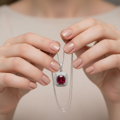 3.06 ct Natural Ruby | 0.35 ctw Natural Diamonds | 18k White Gold.