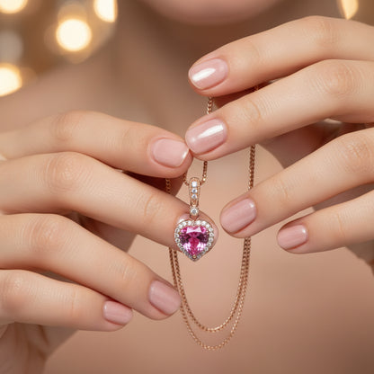 2.52 ct Natural Pink Sapphire | 0.34 ct Natural Diamonds | 14k Rose Gold