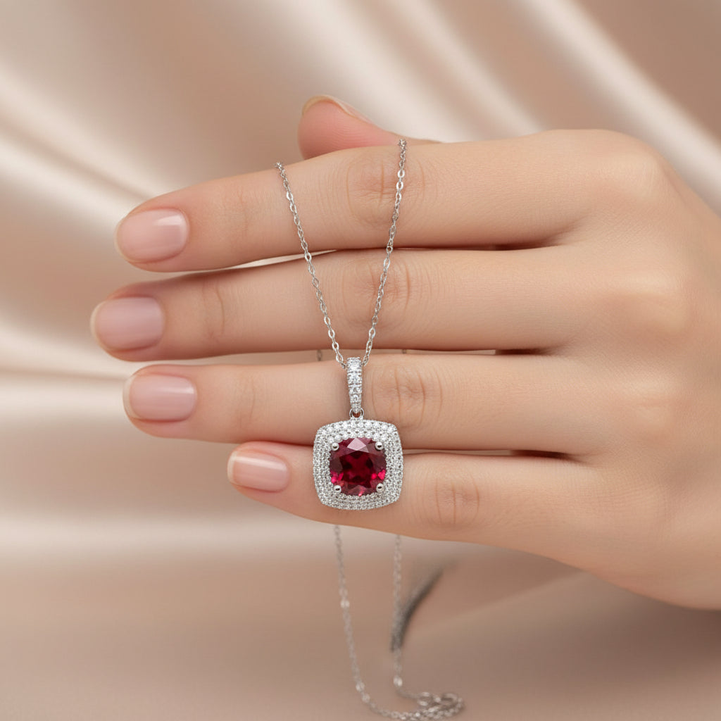 3.06 ct Natural Ruby | 0.35 ctw Natural Diamonds | 18k White Gold.