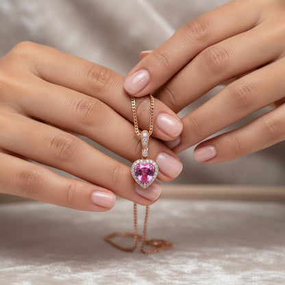 2.52 ct Natural Pink Sapphire | 0.34 ct Natural Diamonds | 14k Rose Gold