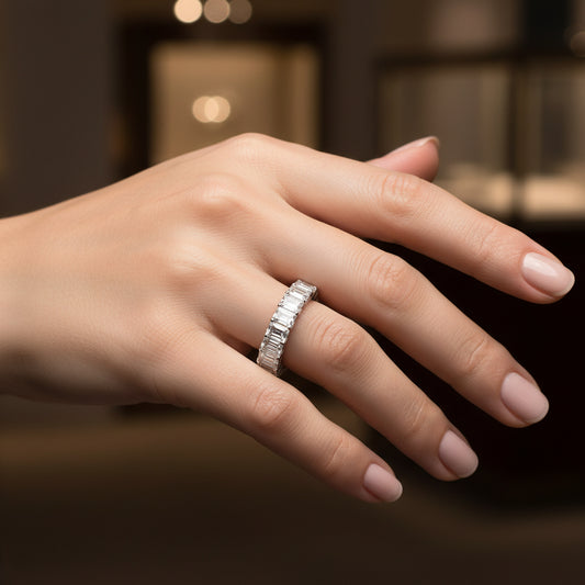 Lab Grown Emerald-Cut Eternity Band | 50-Pointers