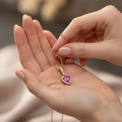 2.52 ct Natural Pink Sapphire | 0.34 ct Natural Diamonds | 14k Rose Gold