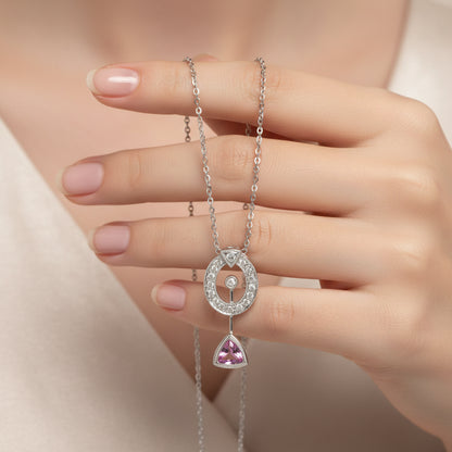 0.47 ct Natural Pink Sapphire | 0.14 ct Natural Diamonds | 14k White Gold