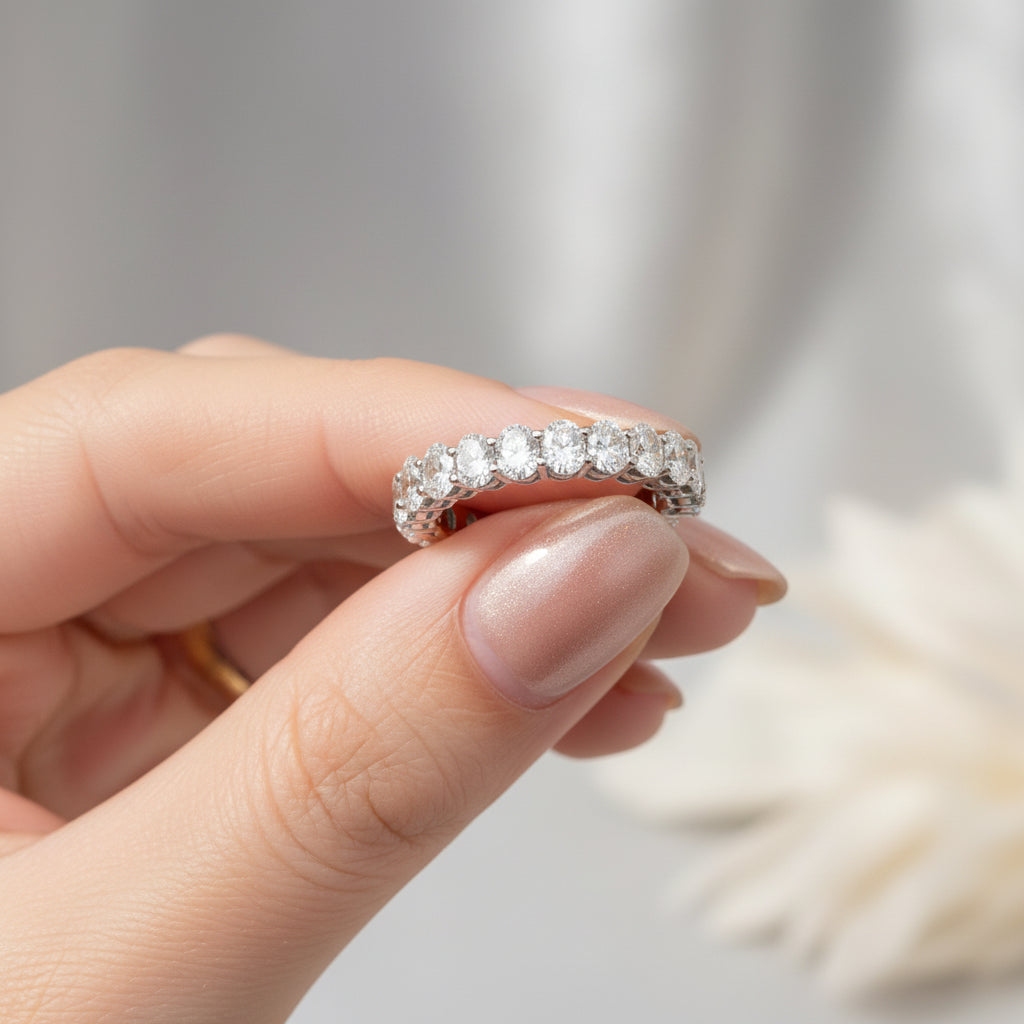 Lab Grown Oval-Cut Eternity Band | 15-Pointers