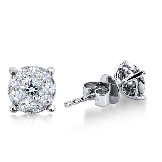 0.4 ctw Natural Diamonds | Color: F | Clarity: VS | 18k White Gold Earrings