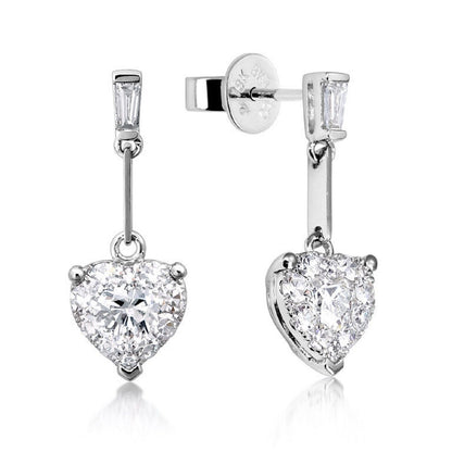 1.3 ctw Natural Diamonds | Color: F | Clarity: VS | 18k White Gold Earrings