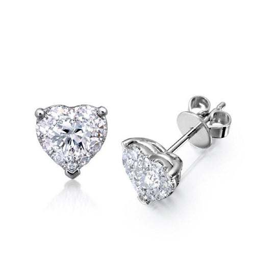 1.20 ctw Natural Diamonds | Color: F | Clarity: VS | 18k White Gold Earrings