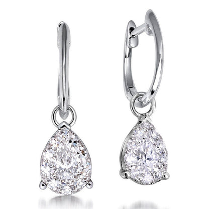 1.2 ctw Natural Diamonds | Color: F | Clarity: VS | 18k White Gold Earrings