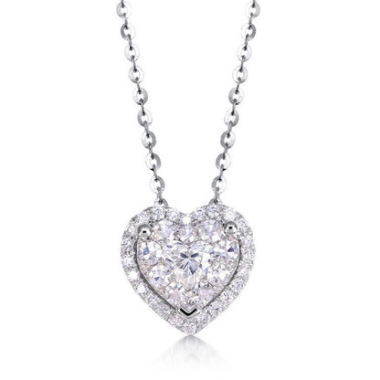 0.48 ctw Natural Diamonds | Color: F | Clarity: VS | 18k White Gold Necklace.