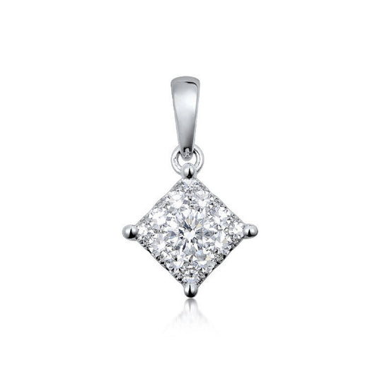 0.40 ctw Natural Diamonds | Color: F | Clarity: VS | 18k White Gold Necklace.