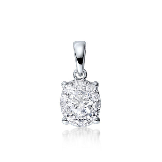 0.40 ctw Natural Diamonds | Color: F | Clarity: VS | 18k White Gold Pendant.