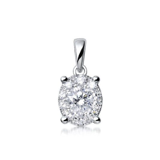 0.60 ctw Natural Diamonds | Color: F | Clarity: VS | 18k White Gold Pendant.
