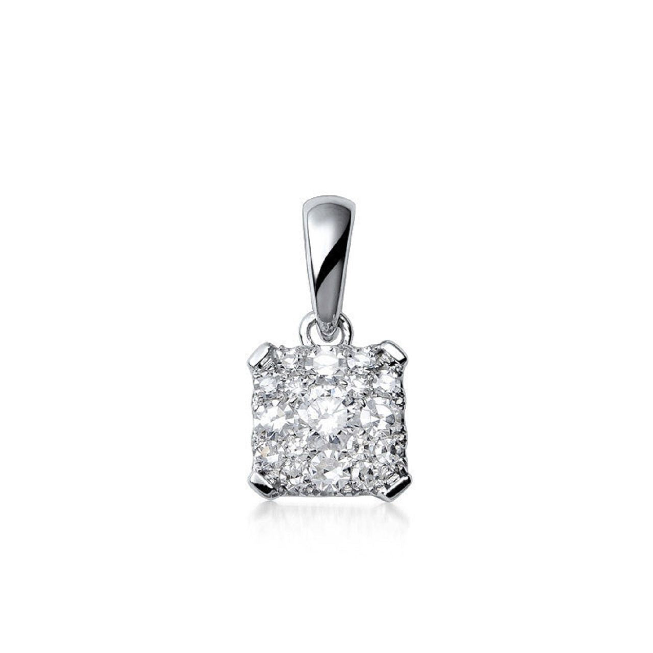 0.40 ctw Natural Diamonds | Color: F | Clarity: VS | 18k White Gold Pendant.