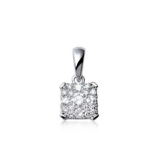 0.40 ctw Natural Diamonds | Color: F | Clarity: VS | 18k White Gold Pendant.