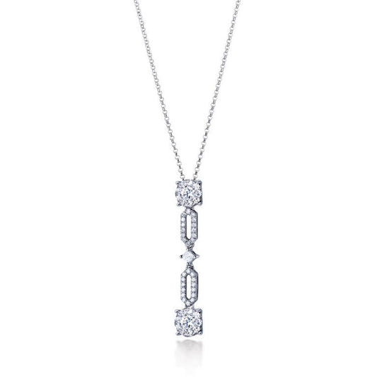 0.86 ctw Natural Diamonds | Color: F | Clarity: VS | 18k White Gold Pendant.