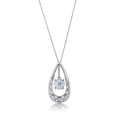 0.40 ctw Natural Diamonds | Color: F | Clarity: VS | 18k White Gold Pendant.