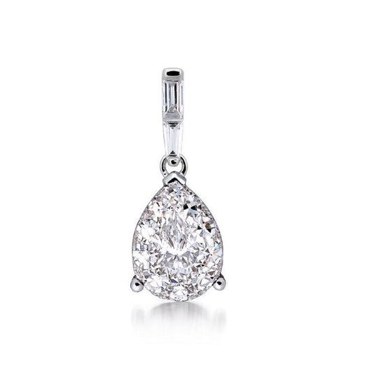 0.68 ctw Natural Diamonds | Color: F | Clarity: VS | 18k White Gold Pendant.