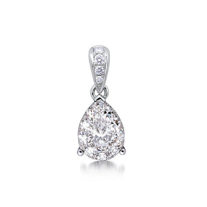 0.44 ctw Natural Diamonds | Color: F | Clarity: VS | 18k White Gold Pendant.