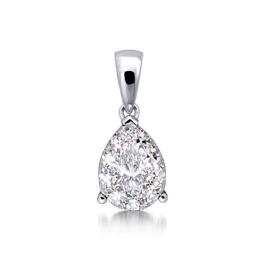 0.60 ctw Natural Diamonds | Color: F | Clarity: VS | 18k White Gold Pendant.