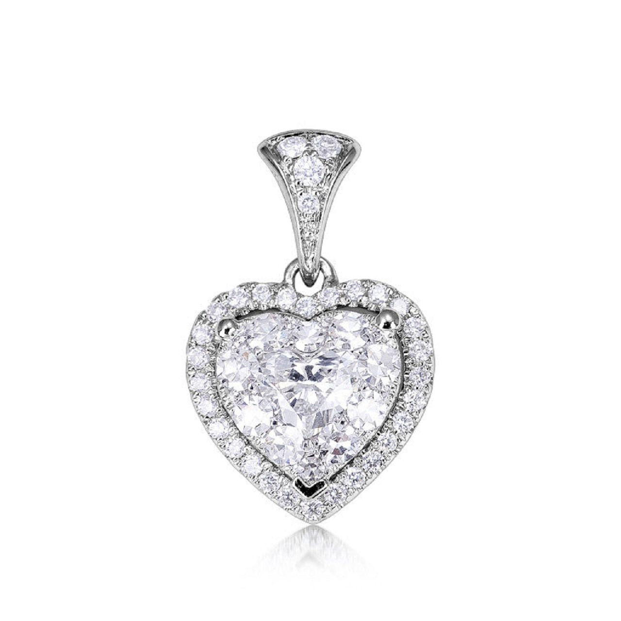 0.73 ctw Natural Diamonds | Color: F | Clarity: VS | 18k White Gold Pendant.