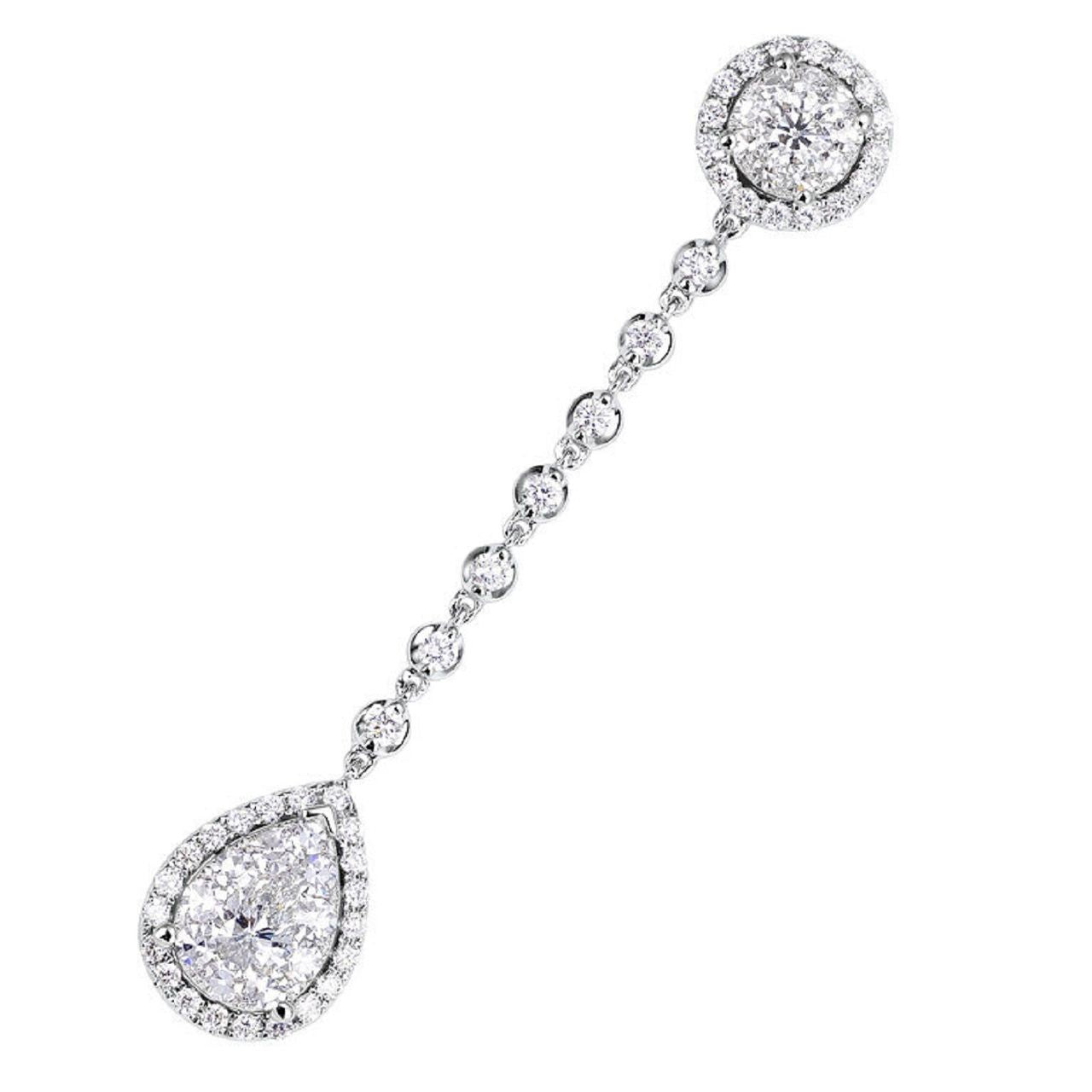 1.29 ctw Natural Diamonds | Color: F | Clarity: VS | 18k White Gold Pendant.