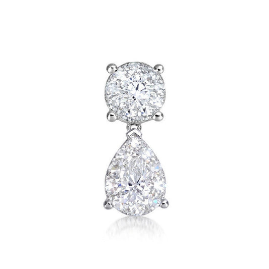 0.74 ctw Natural Diamonds | Color: F | Clarity: VS | 18k White Gold Pendant.