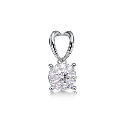 0.30 ctw Natural Diamonds | Color: F | Clarity: VS | 18k White Gold Pendant.