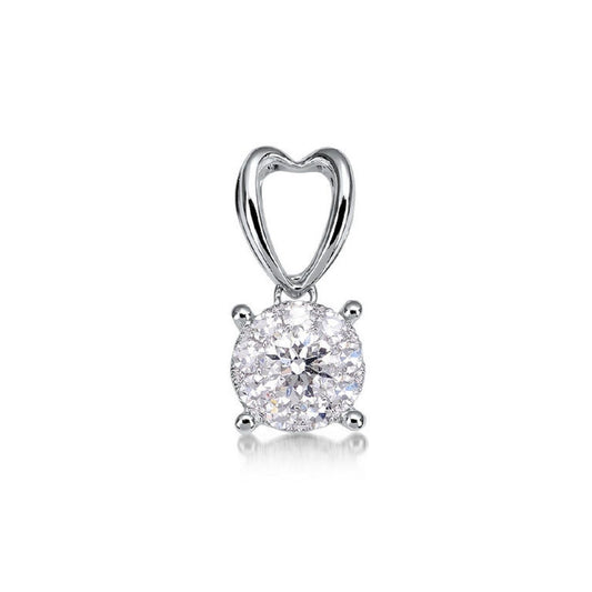0.30 ctw Natural Diamonds | Color: F | Clarity: VS | 18k White Gold Pendant.