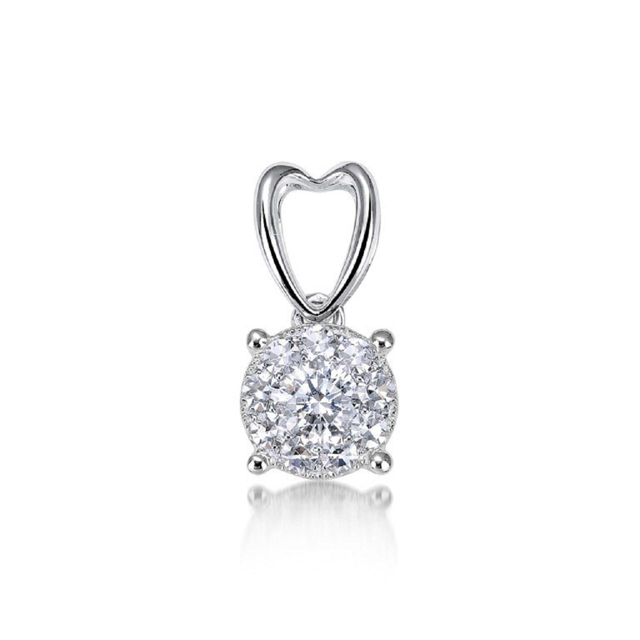 0.34 ctw Natural Diamonds | Color: F | Clarity: VS | 18k White Gold Necklace.