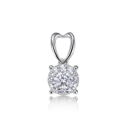 0.34 ctw Natural Diamonds | Color: F | Clarity: VS | 18k White Gold Necklace.