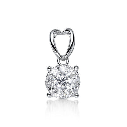 0.50 ctw Natural Diamonds | Color: F | Clarity: VS | 18k White Gold Pendant.