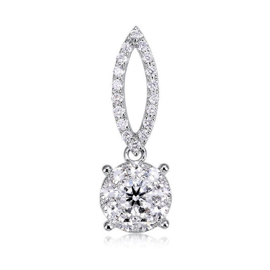 0.50 ctw Natural Diamonds | Color: F | Clarity: VS | 18k White Gold Pendant.