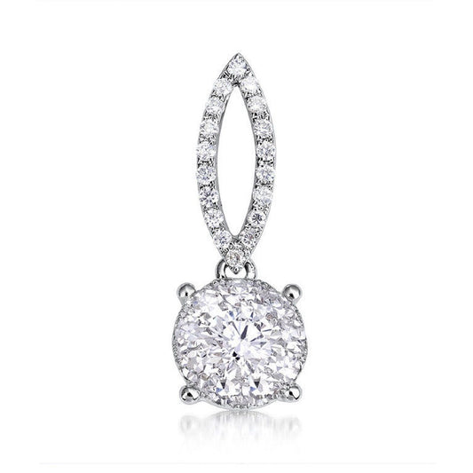 0.70 ctw Natural Diamonds | Color: F | Clarity: VS | 18k White Gold Pendant.