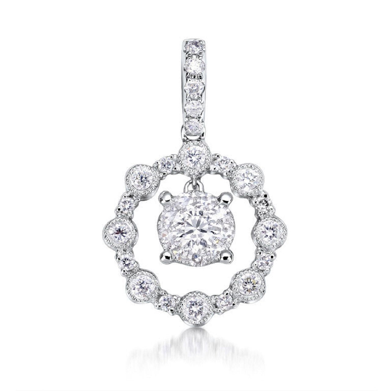 0.53 ctw Natural Diamonds | Color: F | Clarity: VS | 18k White Gold Pendant.