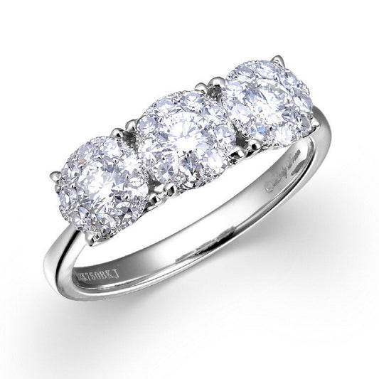 1.02 ctw Natural Diamonds | Color: F | Clarity: VS | 18k White Gold Ring