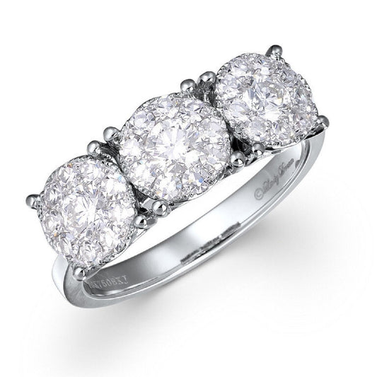 1.50 ctw Natural Diamonds | Color: F | Clarity: VS | 18k White Gold Ring