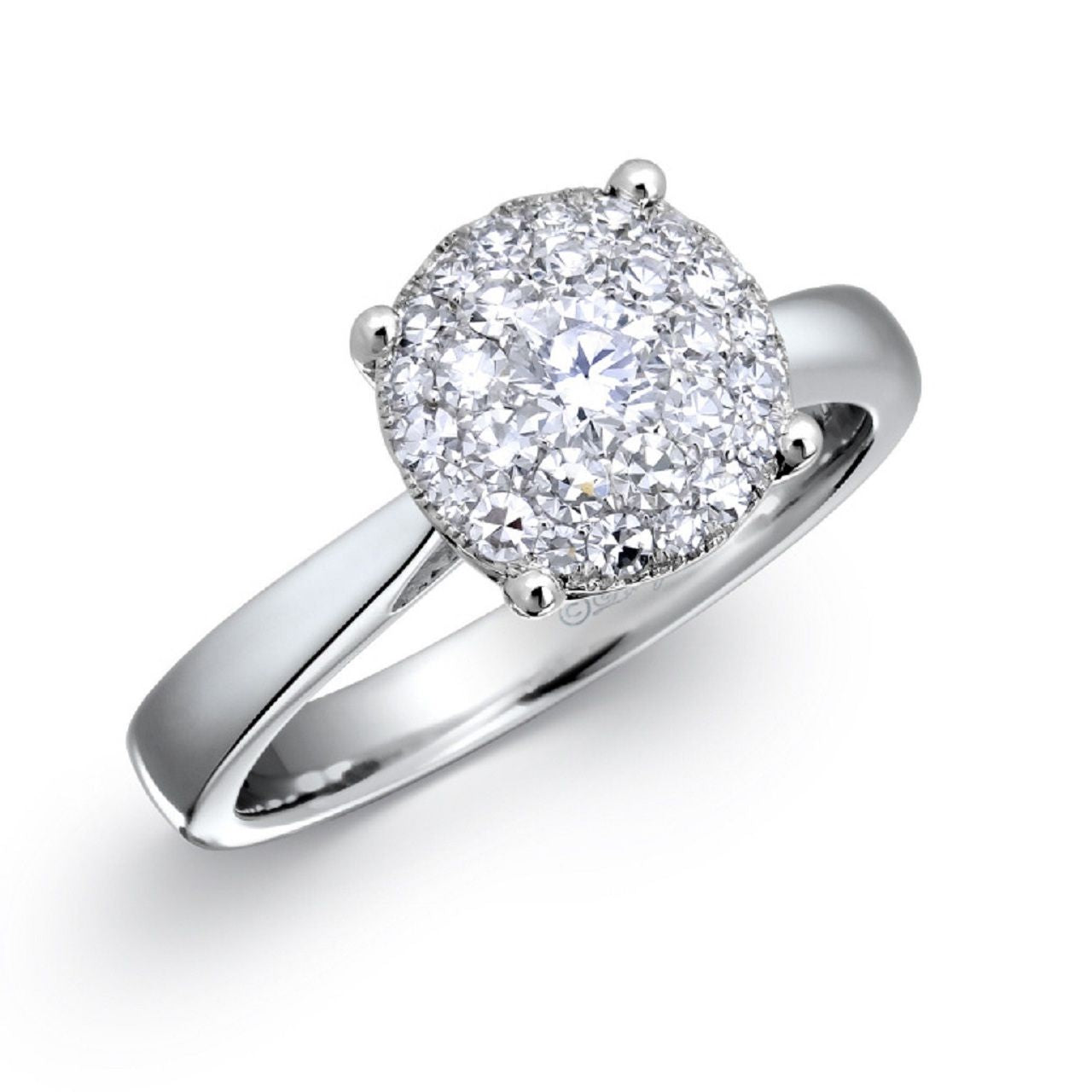 18K WHITE GOLD RING F COLOR VS QUALITY D-0.75