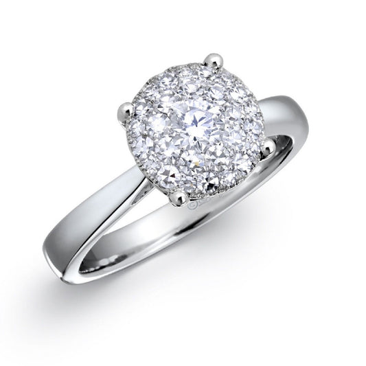 18K WHITE GOLD RING F COLOR VS QUALITY D-0.75
