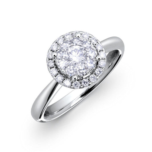 0.67 ctw Natural Diamonds | Color: F | Clarity: VS | 18k White Gold Ring