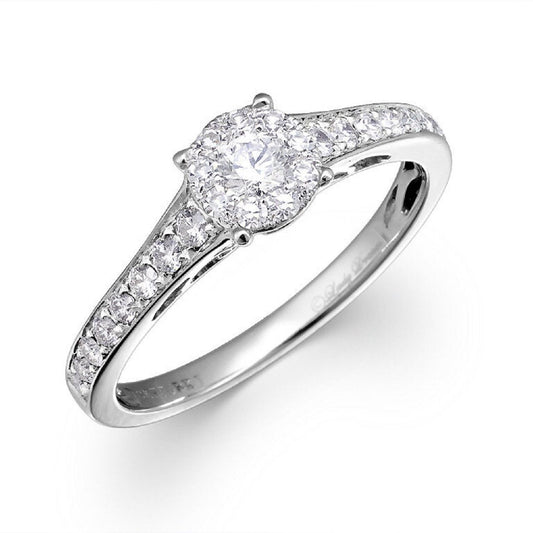 0.59 ctw Natural Diamonds | Color: F | Clarity: VS | 18k White Gold Ring