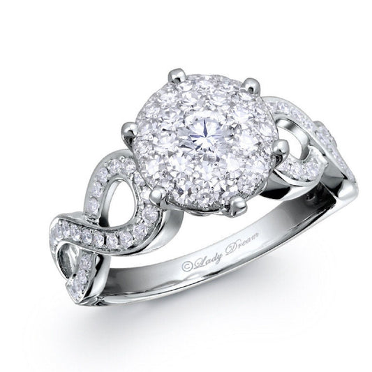18K WHITE GOLD RING F COLOR VS QUALITY D-1.13